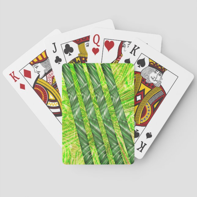 Yellowish green cards with lines and strokes (Back)