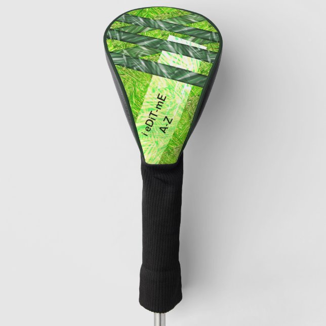 Yellowish green scratches, traces, bamboo leaves? golf head cover (Front)