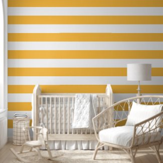 Yellowish Orange and White Horizontal Stripes