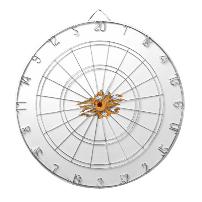 Yellowish Orange, Orangy Yellow  decorative Dart Board (Front)