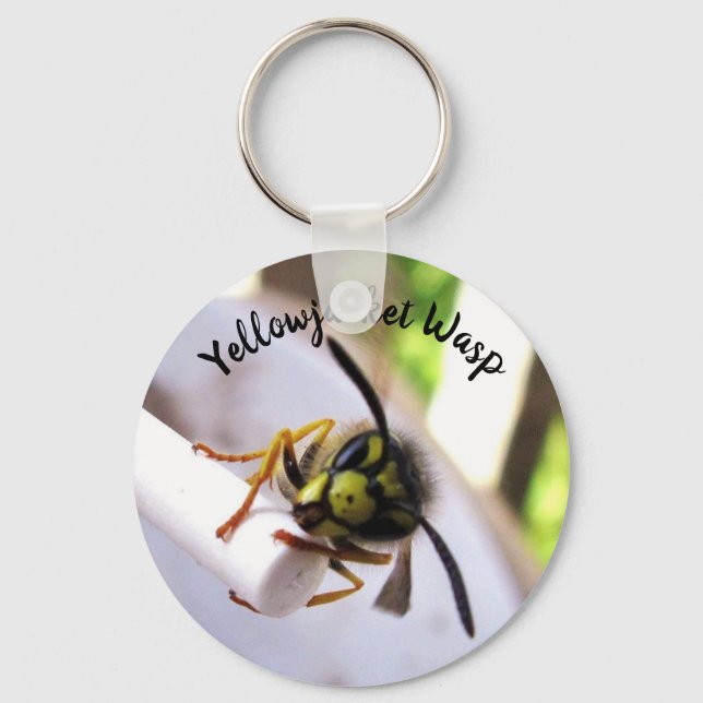 Yellowjacket Wasp (Vespulae) Cute Face Keychain (Front)