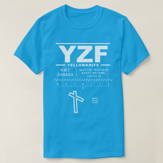 Yellowknife Airport YZF T-Shirt (Design Front)