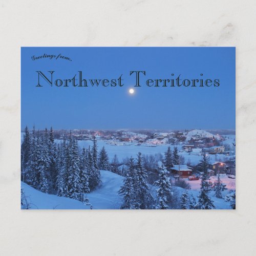 Yellowknife Northwest Territories Canada at Night Postcard