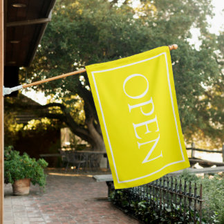 YellowOpen Sign Modern Minimal Small Business Flag