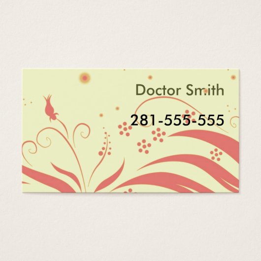 yellowpinkpattern, Doctor Smith, 281-555-555 (Front)