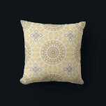 Yellows and White Mandala Kaleidoscope Medallion Throw Pillow<br><div class="desc">I call this design: Amberly</div>