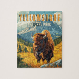 Yellowstone: A Retro Travel Jigsaw Puzzle