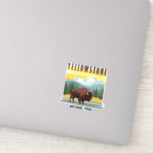Yellowstone: A Retro Travel Sticker