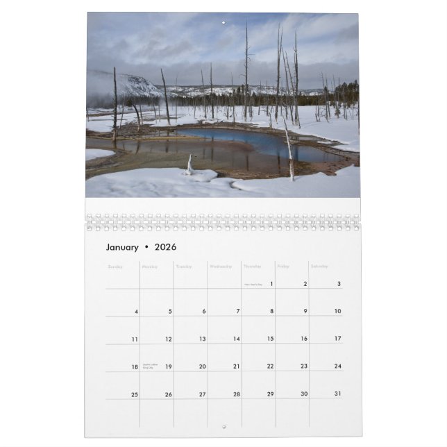 Yellowstone and Tetons Calendar (Jan 2026)