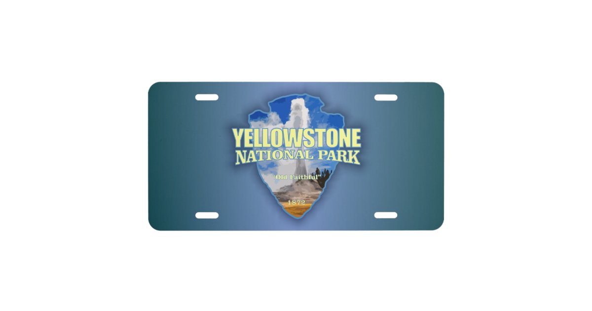 Yellowstone (arrowhead) license plate Zazzle