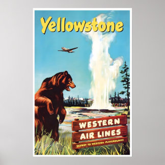 Yellowstone Art National Park Print Western Travel