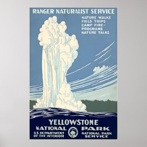 Yellowstone Art National Parks Poster WPA Pri
