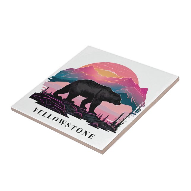Yellowstone Bear Ceramic Tile (Side)