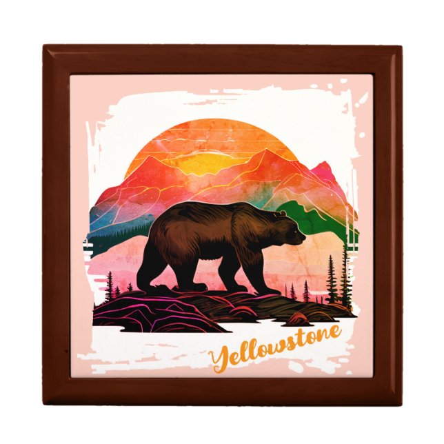 Yellowstone Bear Jewelry Keepsake Box (Front)