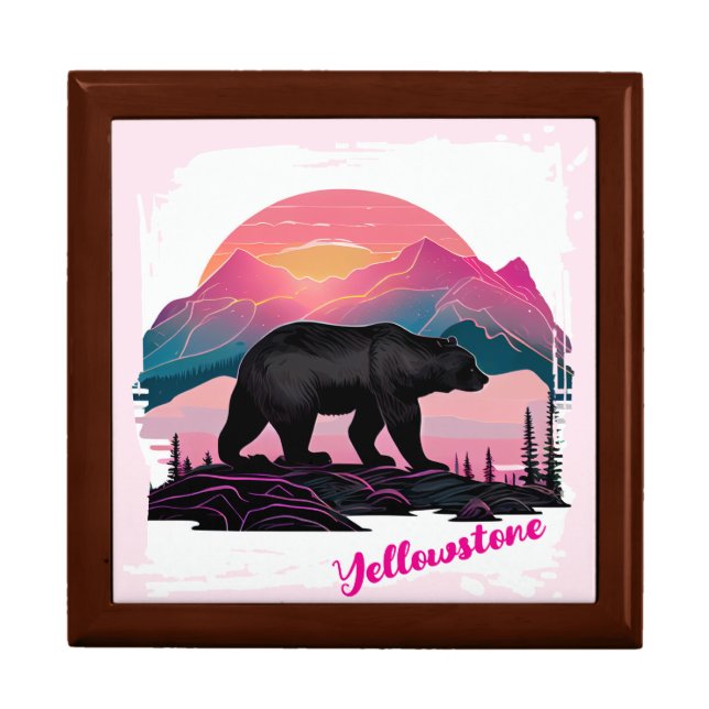 Yellowstone Bear Jewelry Keepsake Box (Front)