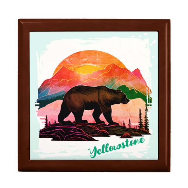 Yellowstone Bear Jewelry Keepsake Box (Front)