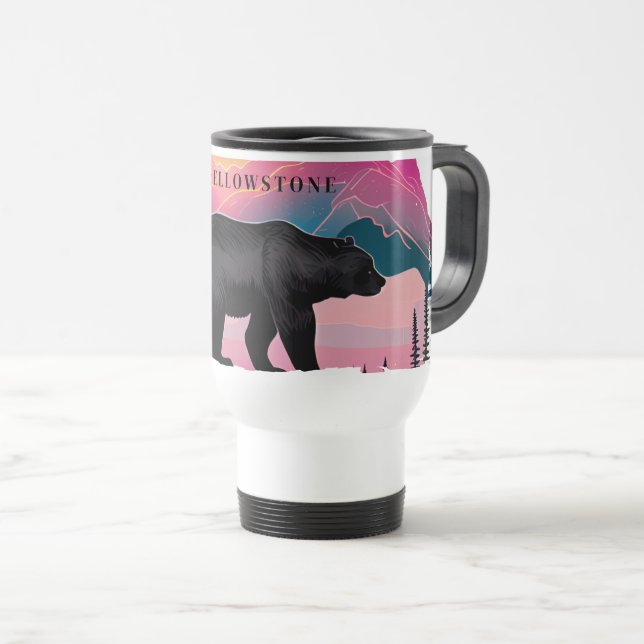 Yellowstone Bear Travel Mug (Front Right)