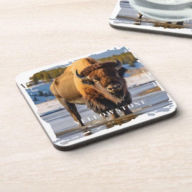 Yellowstone Bison Beverage Coaster (Left Side)