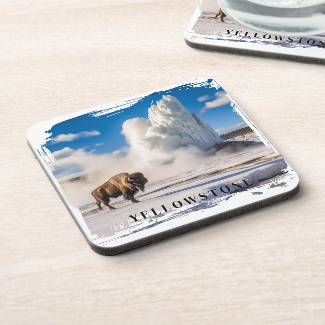 Yellowstone Bison Beverage Coaster (Left Side)