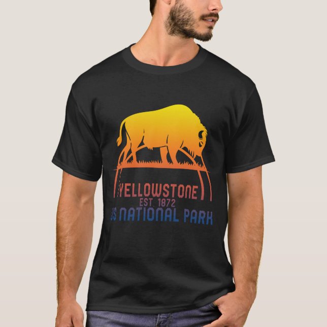 Yellowstone Bison Buffalo Shirt, US National Park T-Shirt (Front)