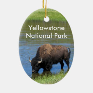 Yellowstone Buffalo Souvenir Ceramic Ornament