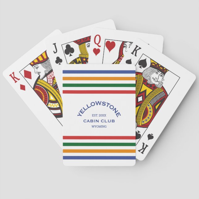 Yellowstone Cabin Club Custom Crest Park Stripe Poker Cards (Back)