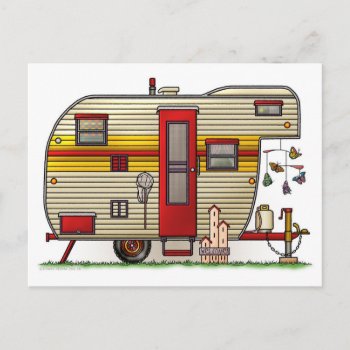 Yellowstone Camper Trailer Postcard by art1st at Zazzle