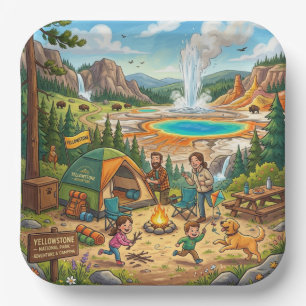 Yellowstone Camping Family Adventure Paper Plates