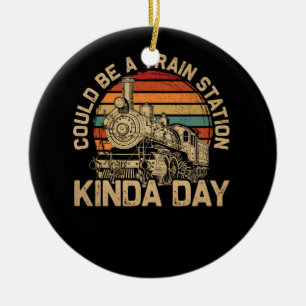 Yellowstone Could Be A Train Station Kinda Day Ye Ceramic Ornament