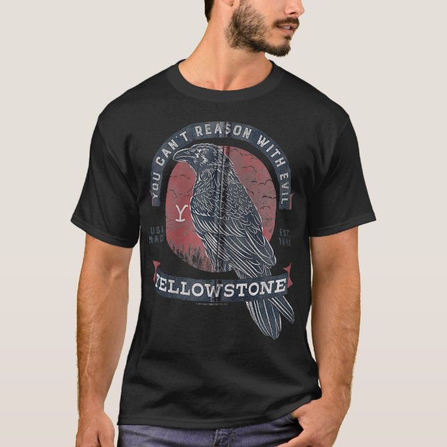 Yellowstone Crow Evil Logo Zip  T-Shirt (Front)