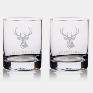 Yellowstone Deer Rocks Glass