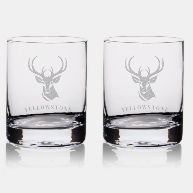 Yellowstone Deer Rocks Glass (Glassware)