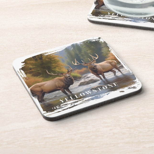 Yellowstone Elk Beverage Coaster (Left Side)