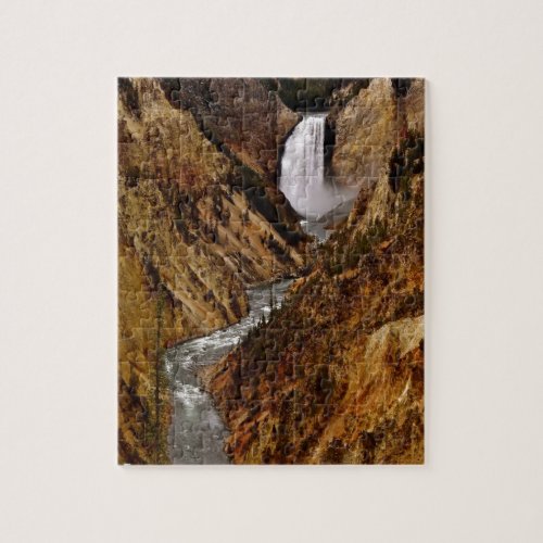 YELLOWSTONE FALL IN YELLOWSTONE NATIONAL PARK JIGSAW PUZZLE