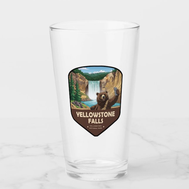 Yellowstone Falls Bear Selfie Shield Glass (Front)