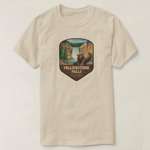 Yellowstone Falls Bear Selfie Shield T-Shirt