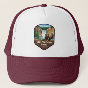 Yellowstone Falls Bear Selfie Shield Trucker Hat