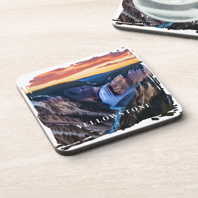 Yellowstone Falls Beverage Coaster (Left Side)