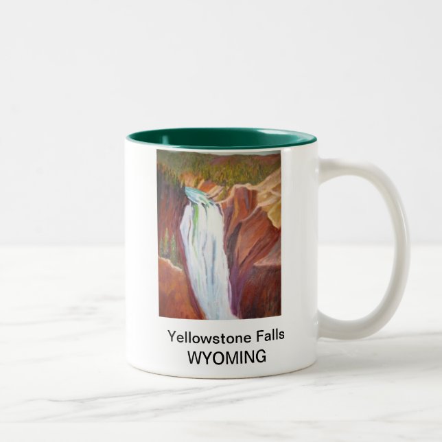 Yellowstone Falls Two-Tone Coffee Mug (Right)
