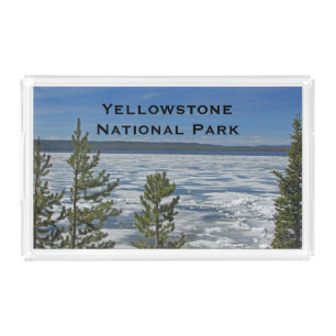 Yellowstone Frozen Lake Wyoming National Park Acrylic Tray