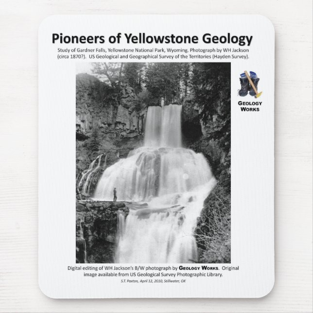 Yellowstone Geology Pioneers III - Gardner Falls Mouse Pad (Front)