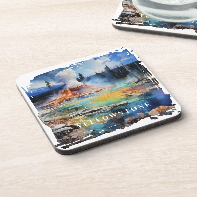 Yellowstone Geyser Beverage Coaster (Left Side)