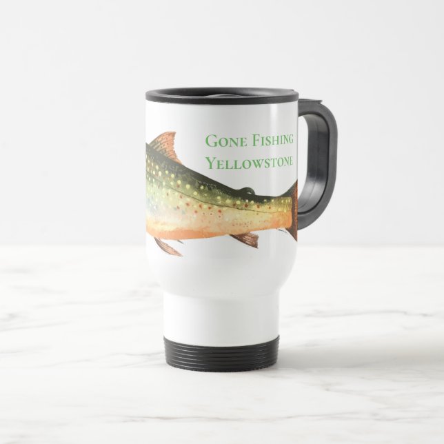 Yellowstone Gone Fishing Travel Mug (Front Right)