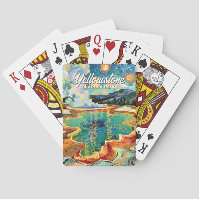 Yellowstone Grand Prismatic Van Gogh Colorful Poker Cards (Back)