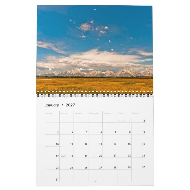 Yellowstone & Grand Teton National Parks 2012 Calendar (Jan 2027)