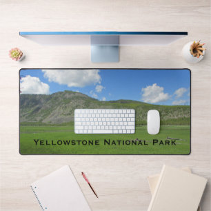 Yellowstone Green Meadow Photo National Park Desk Mat