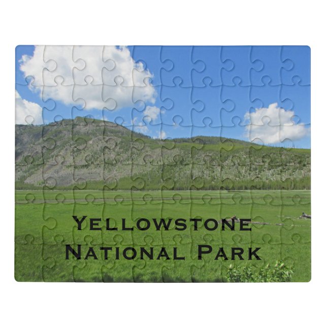 Yellowstone Green Meadow Photo National Park Jigsaw Puzzle (Puzzle Horizontal)