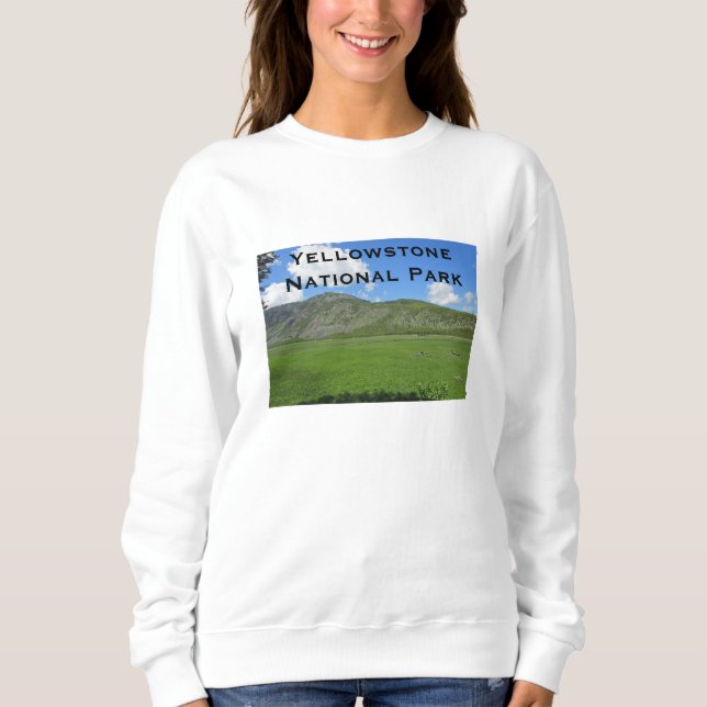 Yellowstone Green Valley Photo National Park Sweatshirt (Front)