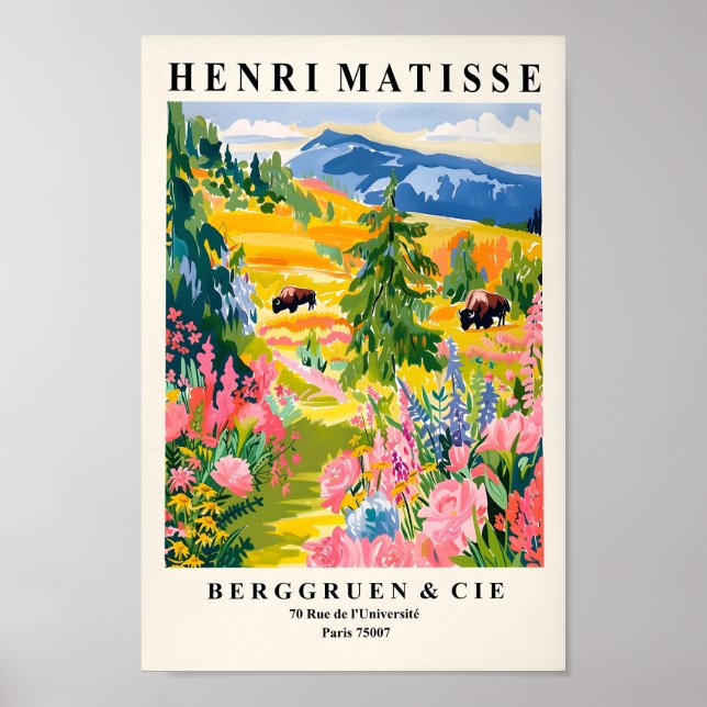 Yellowstone Illustration, National Park Poster, Ma Poster (Front)