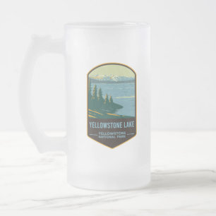 Yellowstone Lake Yellowstone National Park Frosted Glass Beer Mug